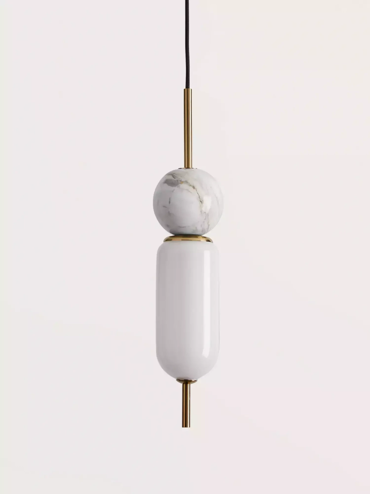 Aromas :: Anet hanging lamp, gold with white marble