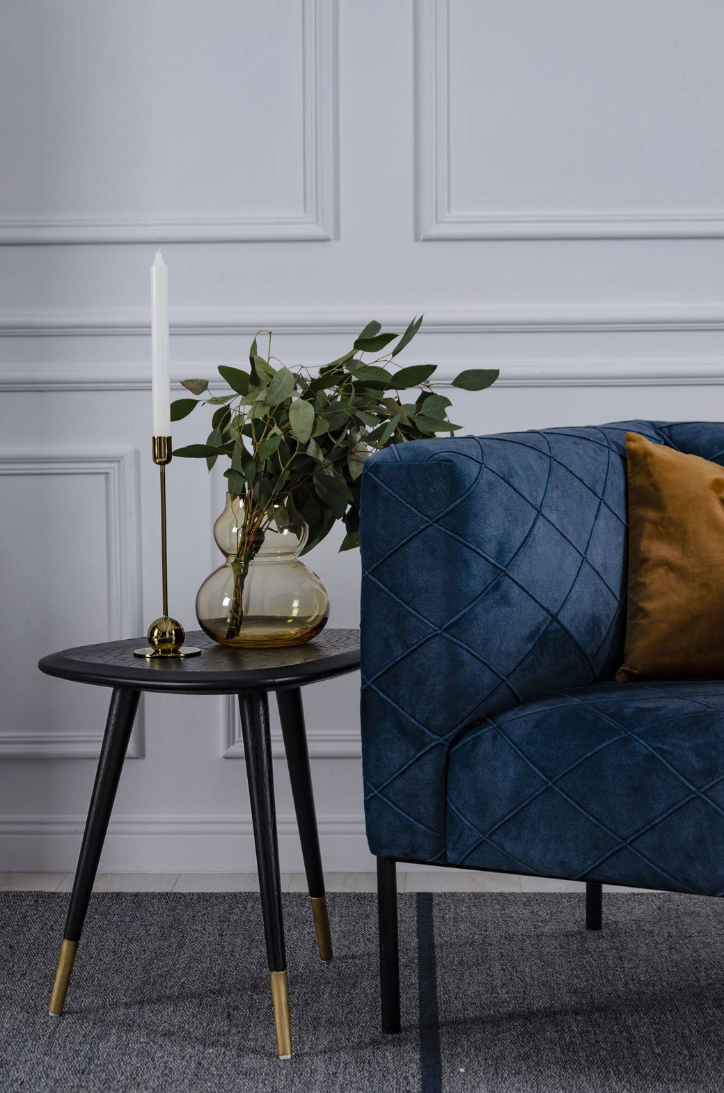 Nordic Line :: Upholstered armchair Block blue 85x76x79 cm