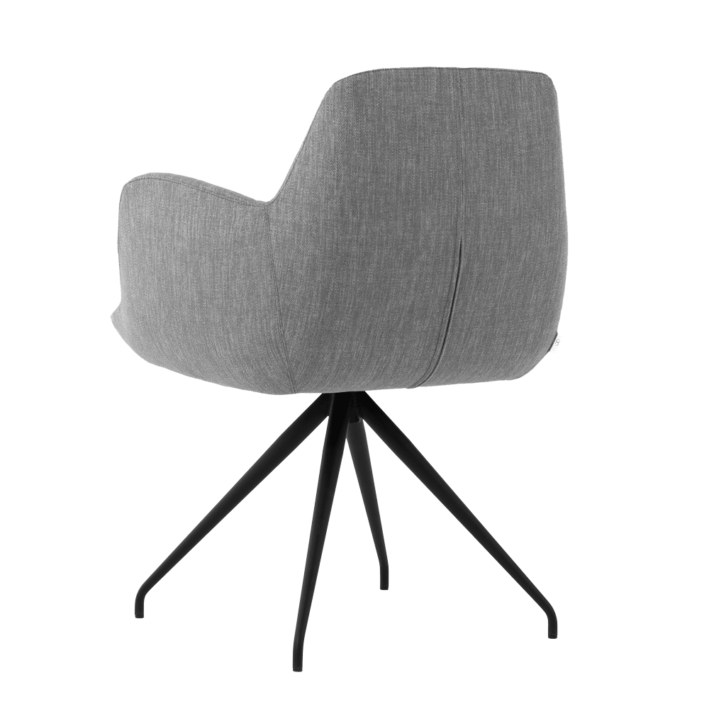 Mobitec :: Mood 101 upholstered chair, gray, with armrests, 61 cm wide, metal legs