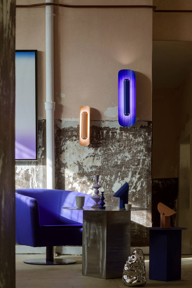 Kaspa :: Apolin wall lamp / sconce, height 65 cm, cobalt blue