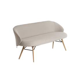 Mobitec :: 3-seater upholstered sofa/bench Neo B08, width 190 cm, gray, with wooden legs