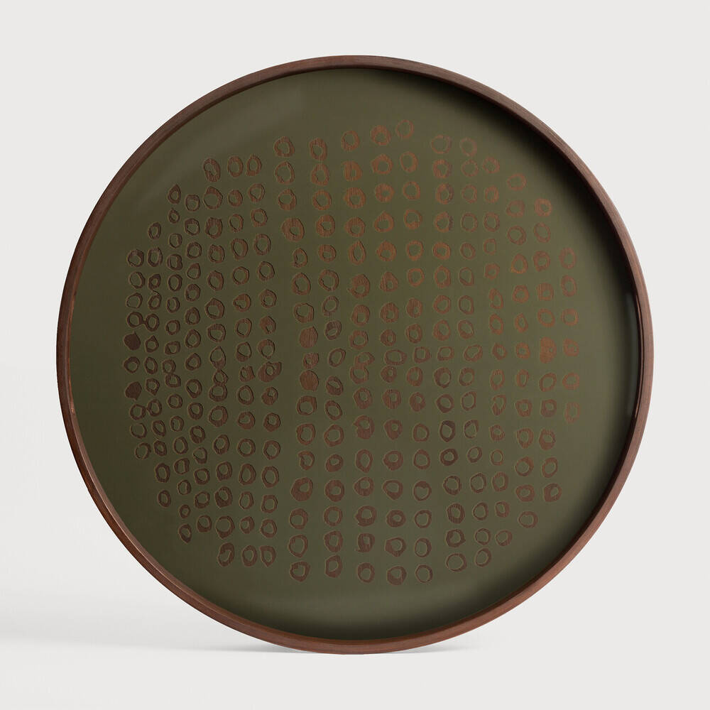 Ethnicraft :: Second Nature round tray, diameter 48 cm, size S, green