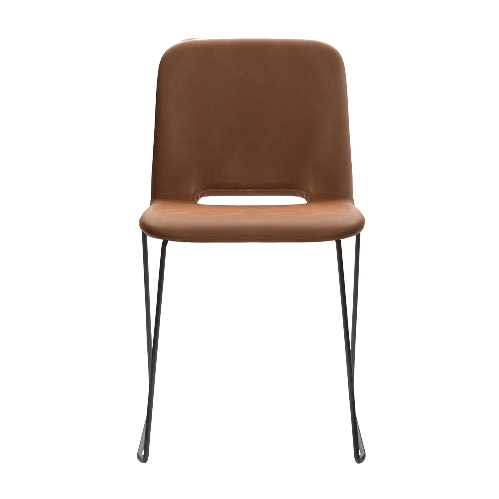 Mobitec :: Pamp C11 upholstered chair, brown, width 50 cm