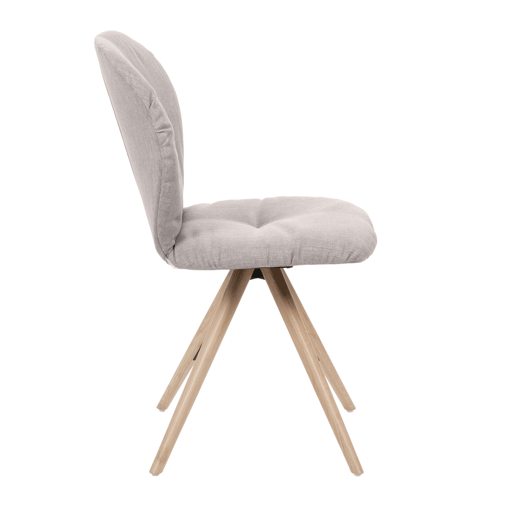 Mobitec :: Mood 90 upholstered chair, gray, width 47 cm, wooden legs