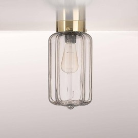 Embassy Interiors :: Deco transparent brass ceiling lamp, height 32.5 cm