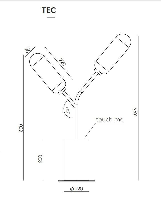 Aromas :: Lari table lamp, height 69.5 cm, black and brown