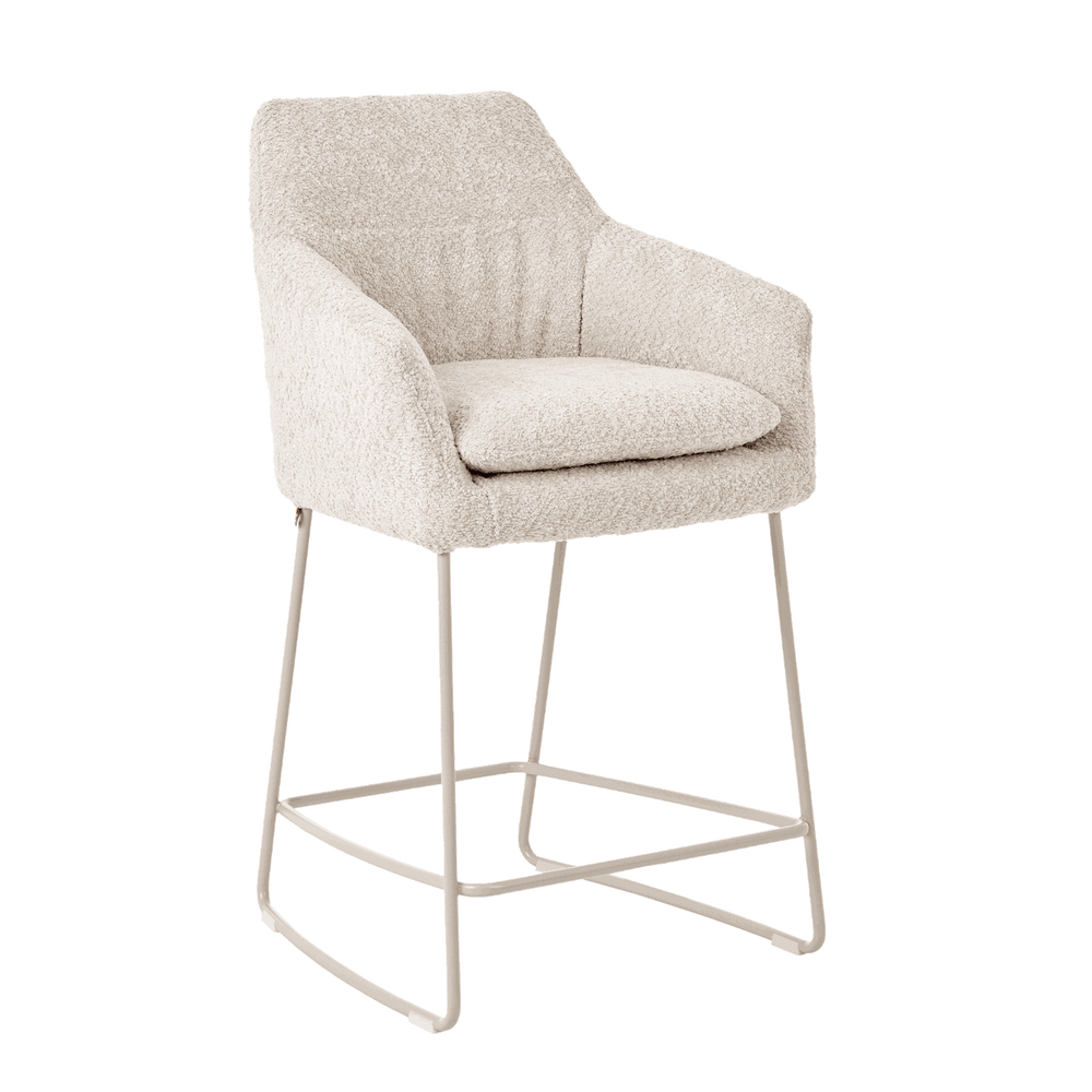 Mobitec :: Saga C12 upholstered bar stool / stool, height 96 cm, gray, with armrests, metal legs