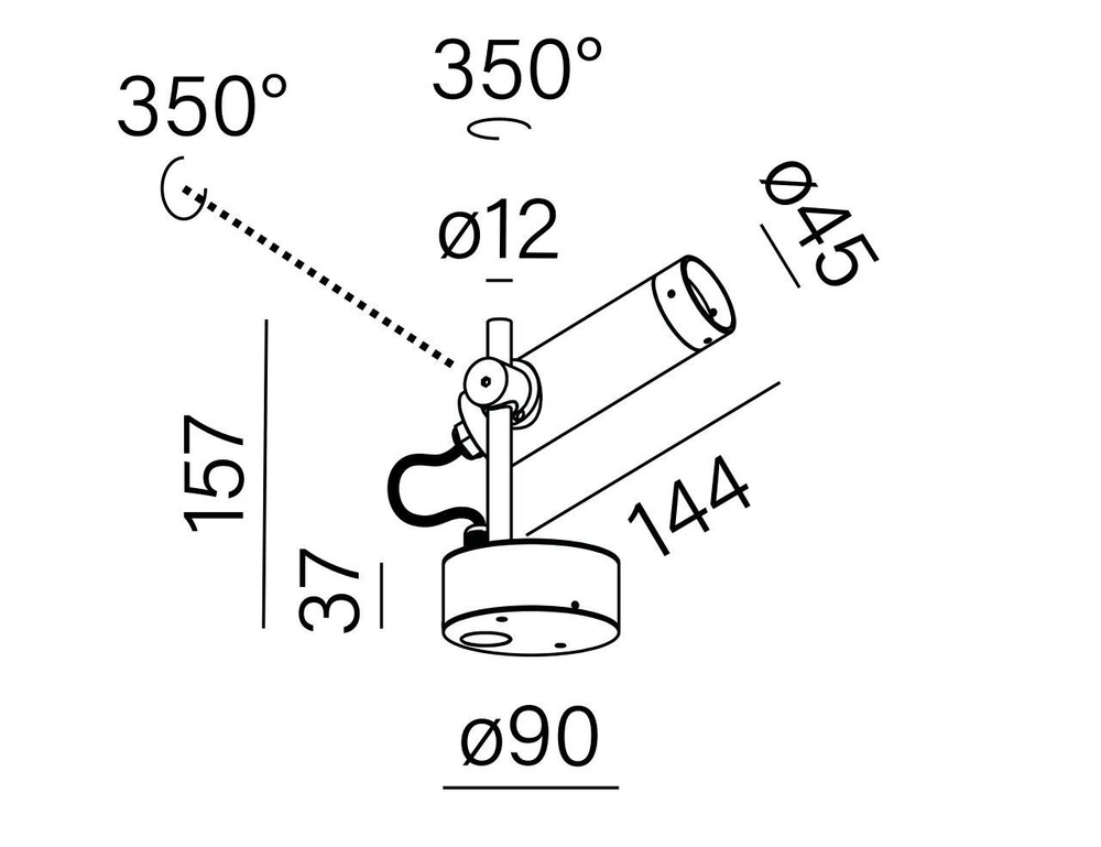 AQForm :: Dart outdoor wall lamp black, height 15.7 cm