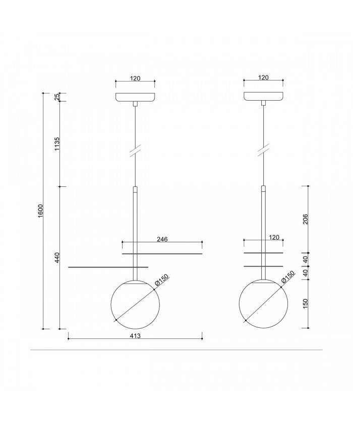 Ummo :: Lampa wisząca Fyllo A z mosiężnymi liśćmi szer. 42 cm
