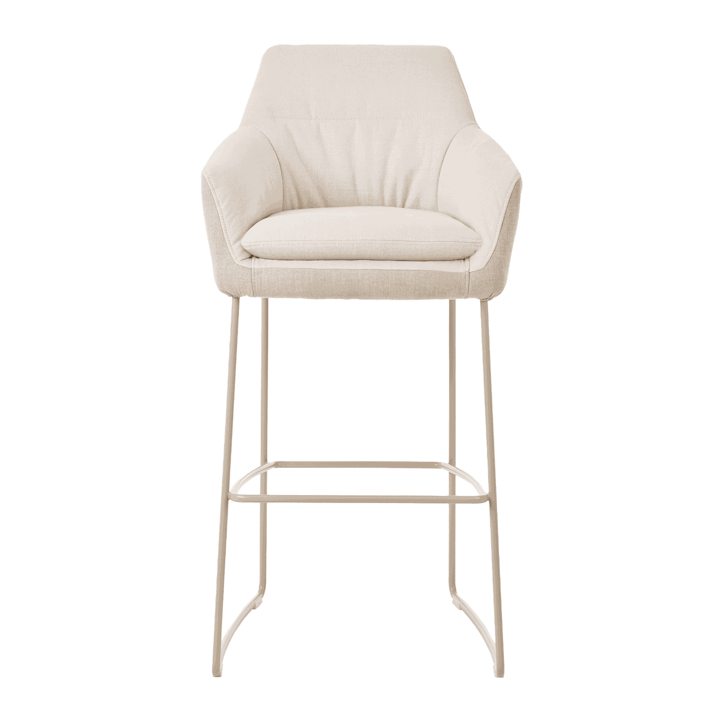 Mobitec :: Saga C28 upholstered bar stool / stool, height 114 cm, gray, with armrests, metal legs