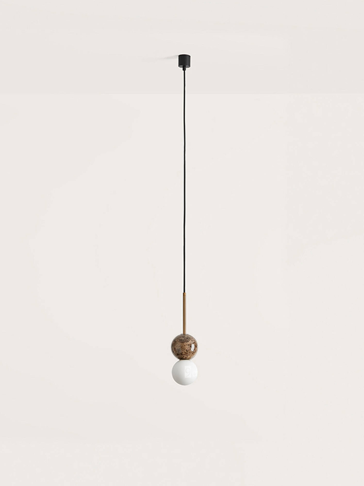 Aromas :: Dalt hanging lamp brown marble / gold metal dia. 10 cm