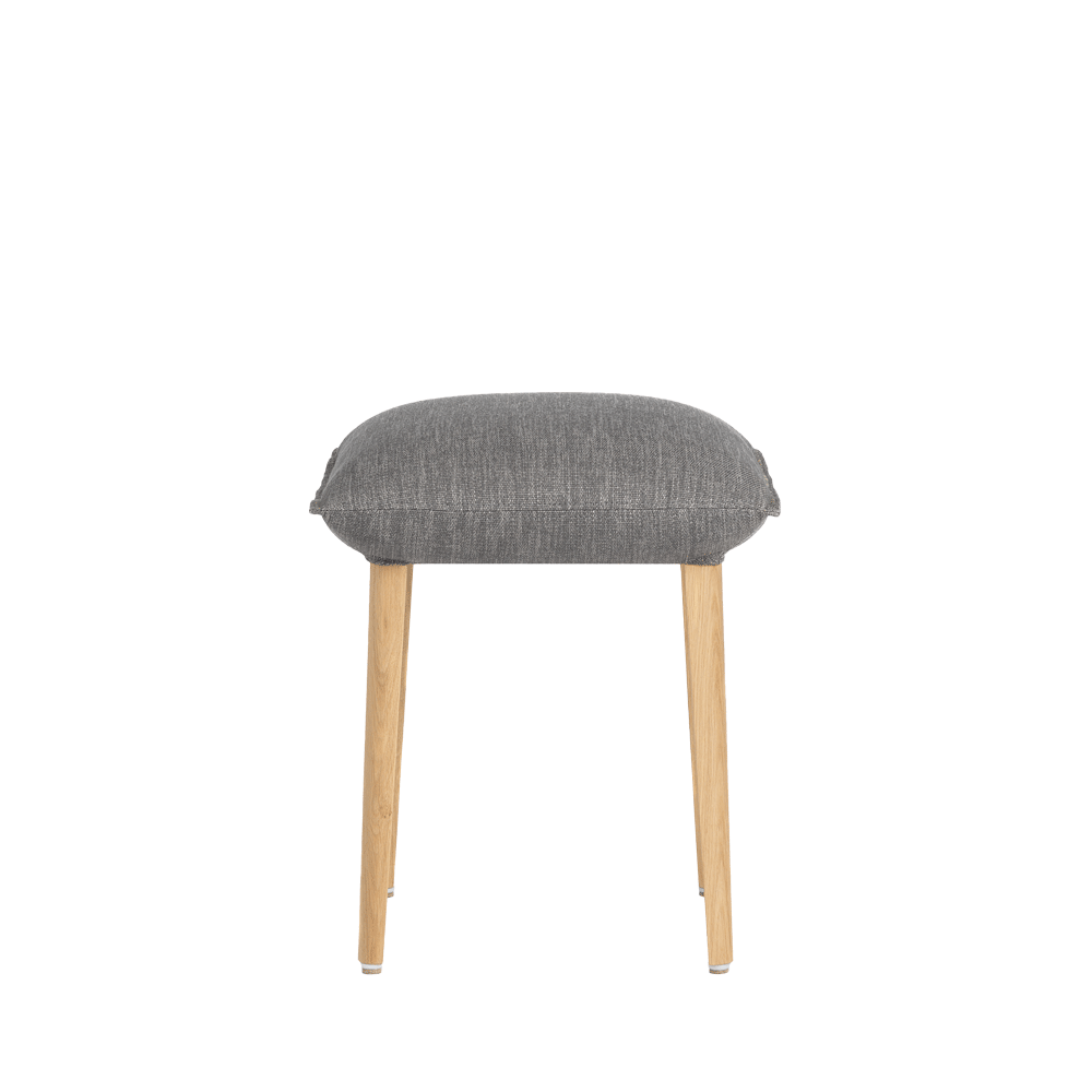 Mobitec :: Soda upholstered stool, height 50 cm, gray, wooden legs
