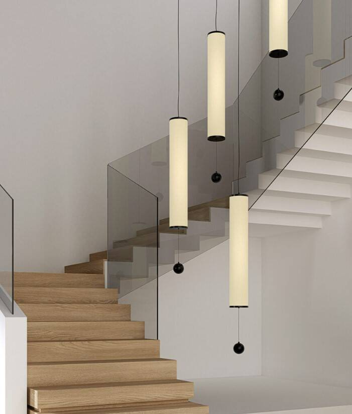 Aromas :: Nooi hanging lamp with linen shade, diameter 16.5 cm, vertical, with metal ball