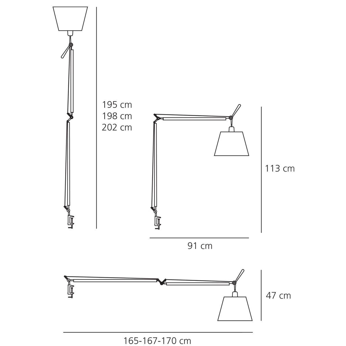 Artemide :: Schreibtischlampe aus Aluminium Tolomeo Mega Durchmesser 32 cm silber