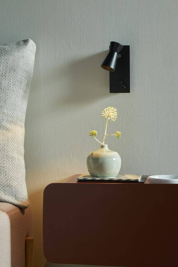 Contardi :: Lampa ścienna / kinkiet G+T reading szer. 6,5 cm czarna