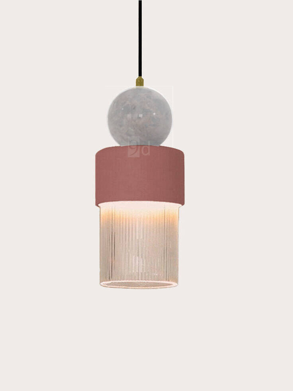 Aromas :: Lampa wisząca Glamm śr. 12 cm biały marmur / ceramika terakota