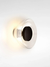 Marset :: Aura On/Off Wall Lamp/Sconce, Black/Transparent, Diameter 25.3 cm