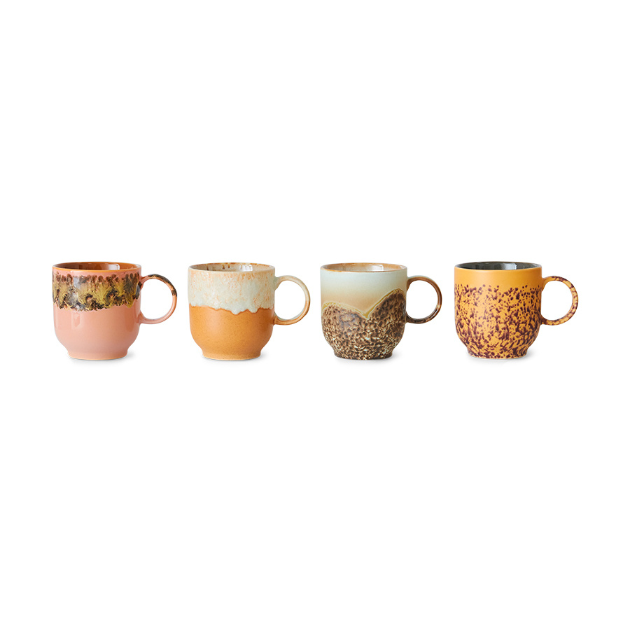 HKLiving :: 70s ceramics: café mugs cape (set of 4)