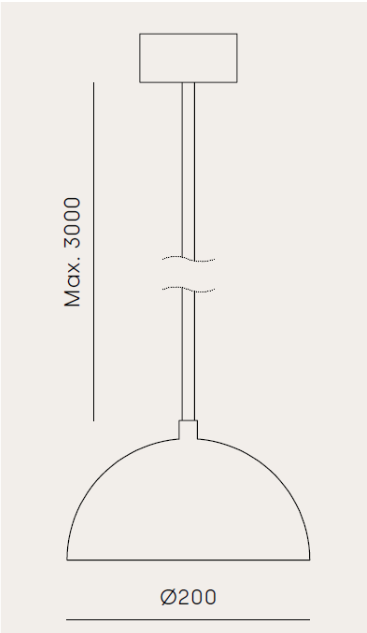 Aromas :: Big Dussa hanging lamp, diameter 20 cm, travertine shade, black metal