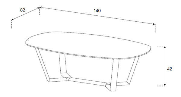Nordic Line :: Braga coffee table, width 140 cm, color to choose from