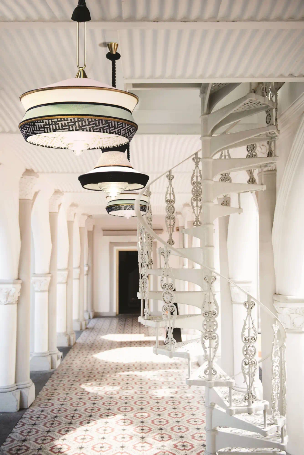 Contardi :: Lampa wisząca Calypso So Antigua XL śr. 70 cm biało-zielona