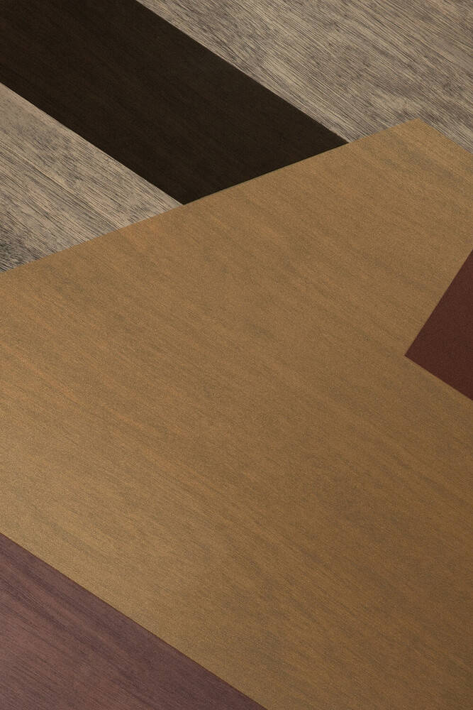 Ethnicraft :: Angle rundes Tablett, Braun und Burgunderrot, Größe XL, Durchmesser 92 cm