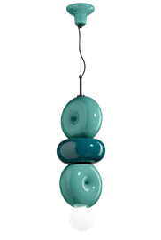 Ferroluce :: Bumbum 3 hanging lamp, height 60 cm, ceramic, blue