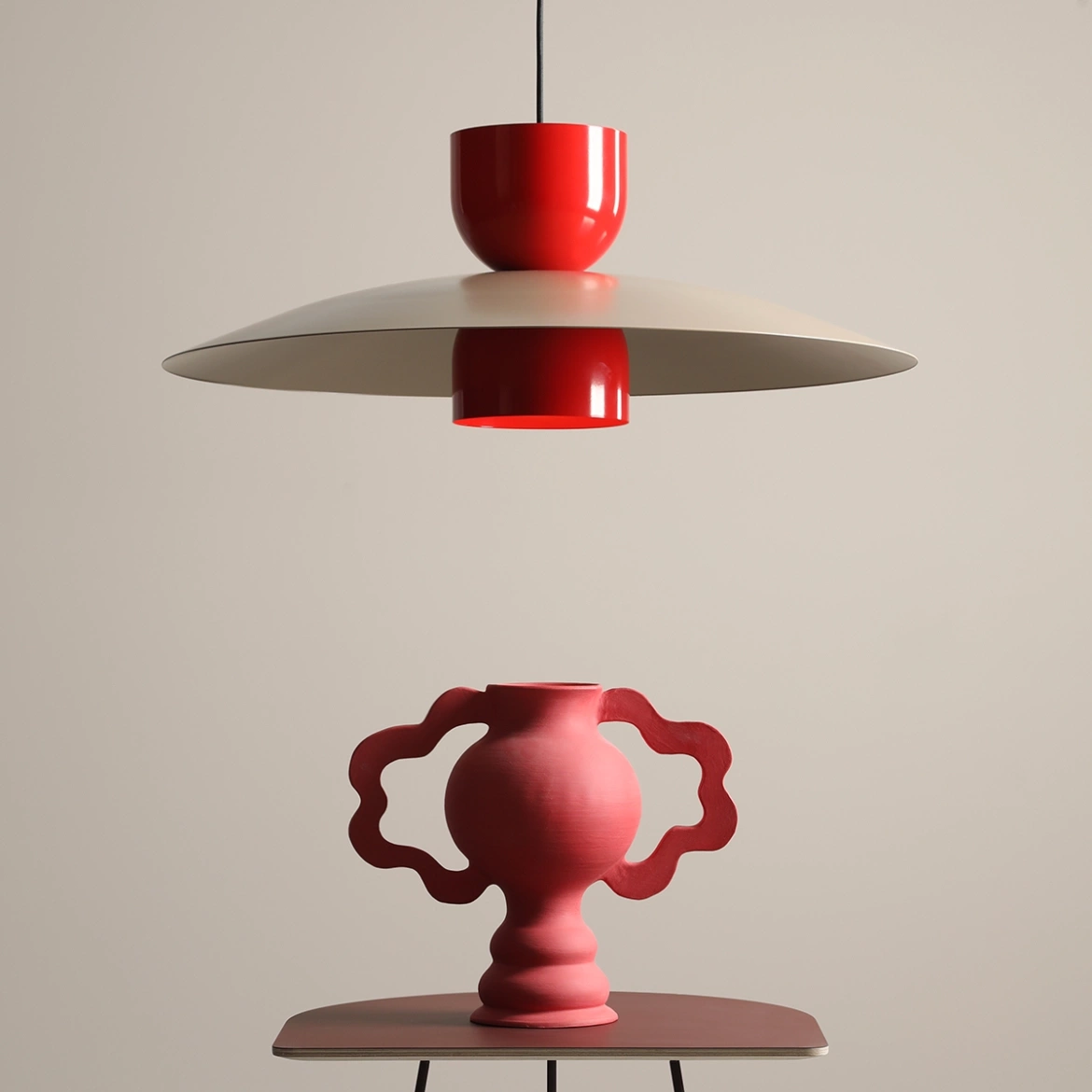 Artera :: Lampa sufitowa Nutta Beige/Red duża Chilli śr. 65 cm