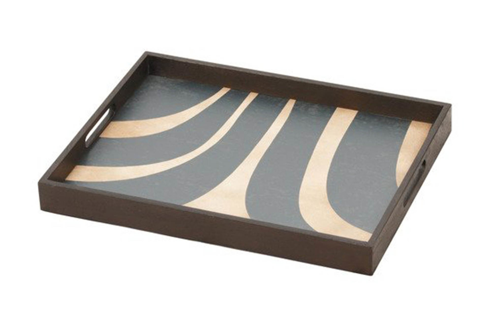 Ethnicraft :: Tablett aus Holz Slate Curves Größe L multi gelöscht