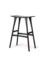 Ethnicraft :: Barhocker aus Holz Osso Höhe 80 cm schwarz