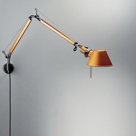 Artemide :: Lampa ścienna / kinkiet Tolomeo Micro pomarańczowa szer. 49 cm