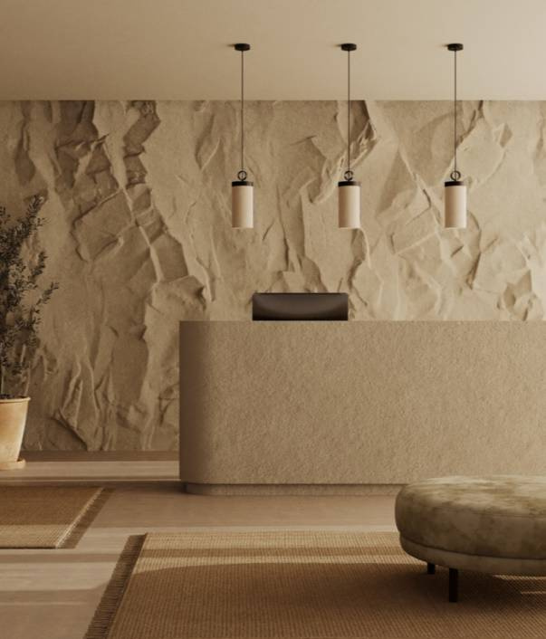 Aromas :: Lampa wisząca Nooi z lnianym kloszem pionowa śr. 14 cm beżowa