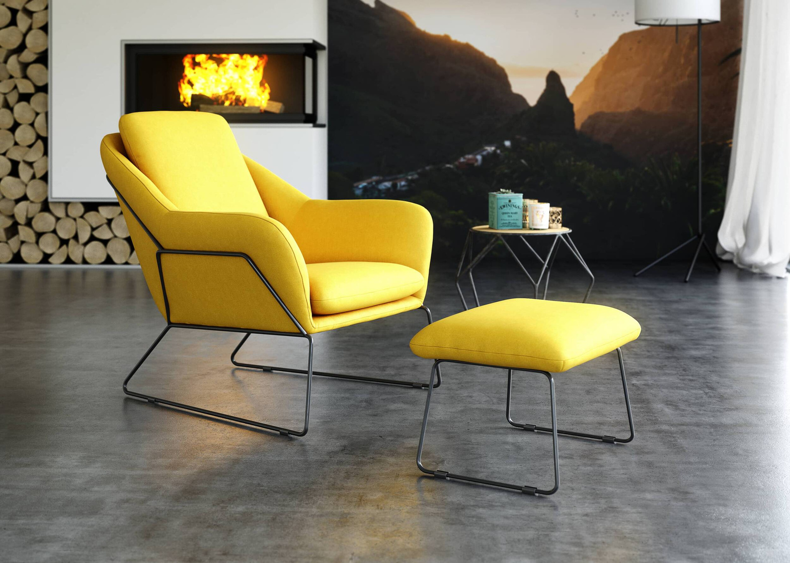 Claudie :: Allora upholstered armchair, color to choose, width 77 cm