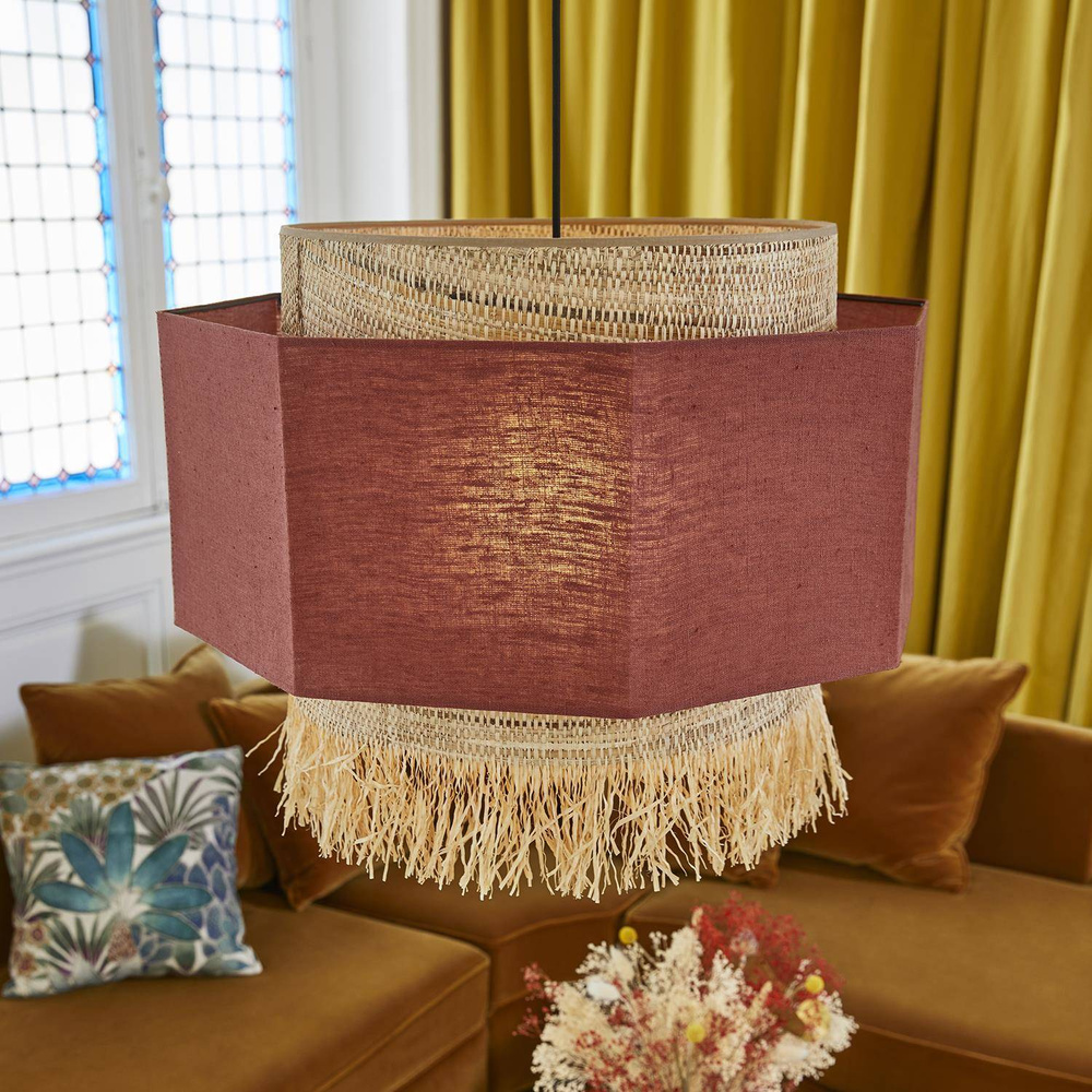 Market Set :: Hängelampe Leinen Marrakech Massala Durchmesser 60 cm rot