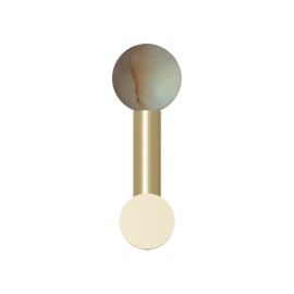 Robin :: Lampa ścienna / kinkiet Rigoberta Direct Mono alabaster złota wys. 28 cm