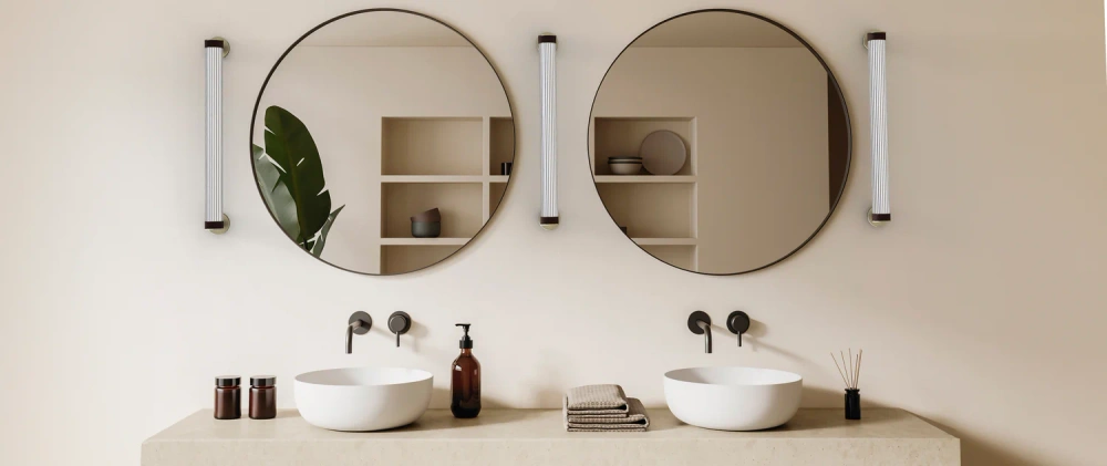 Robin :: Roseline wall lamp / sconce, height 60 cm, gold-brown, IP44