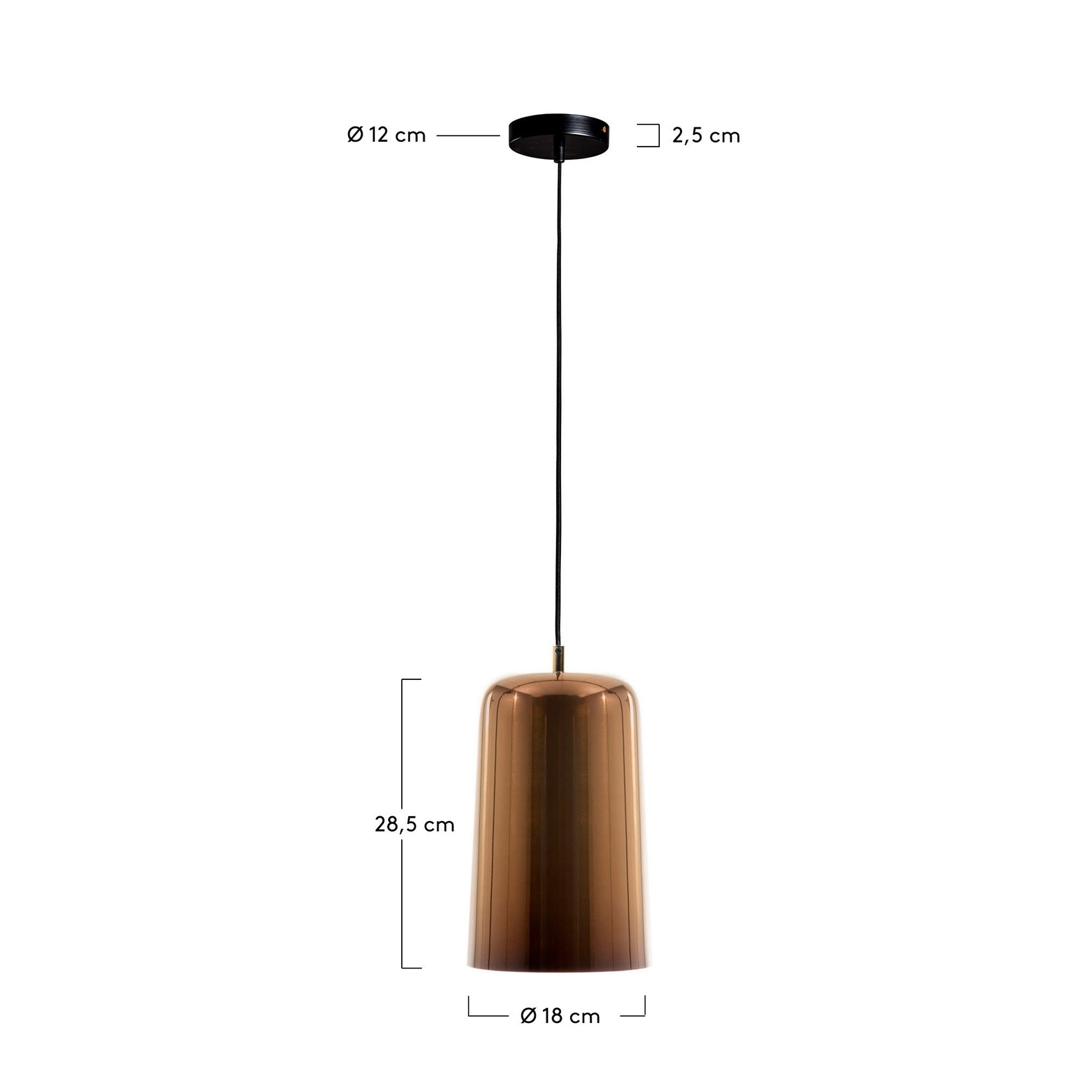 Pendant lamp Anabeska copper dia. 18 cm