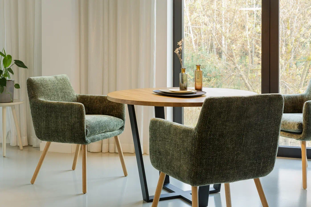 Sits :: Moa Bistro Upholstered Chair with Armrests