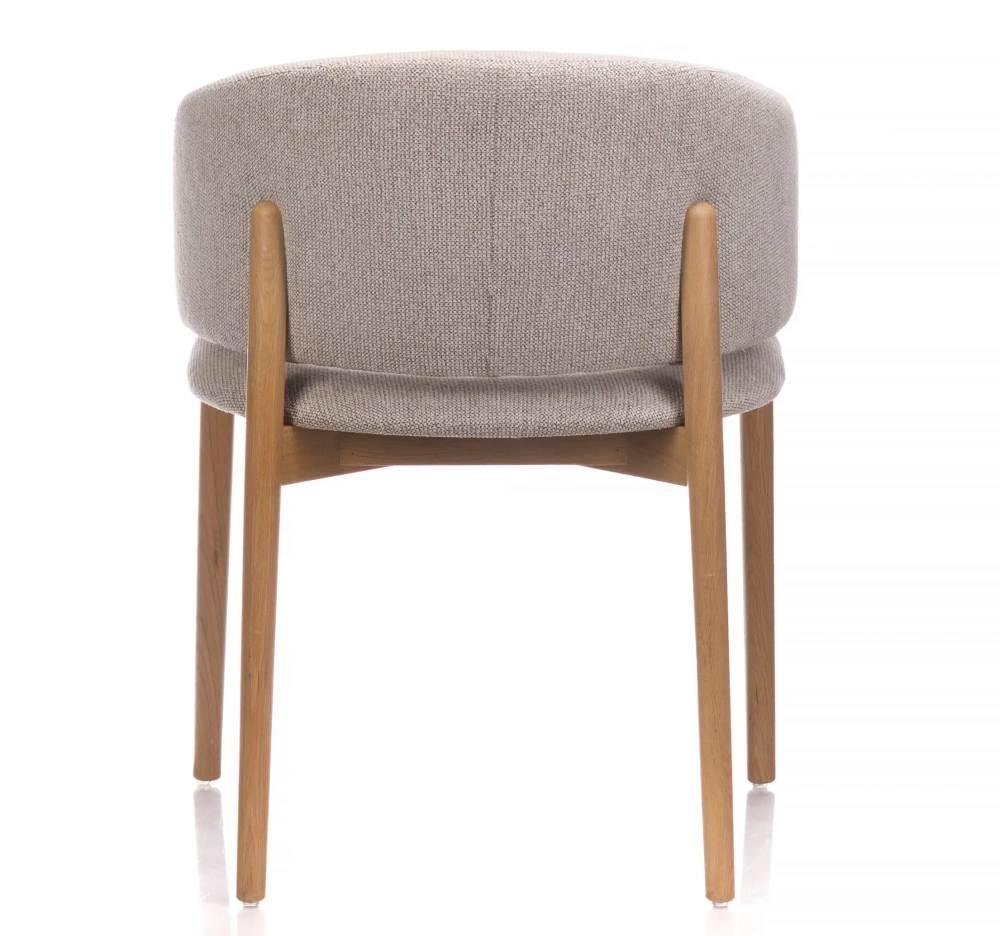 Claudie :: Monica upholstered chair with armrests, wooden legs, color to choose, width 59 cm