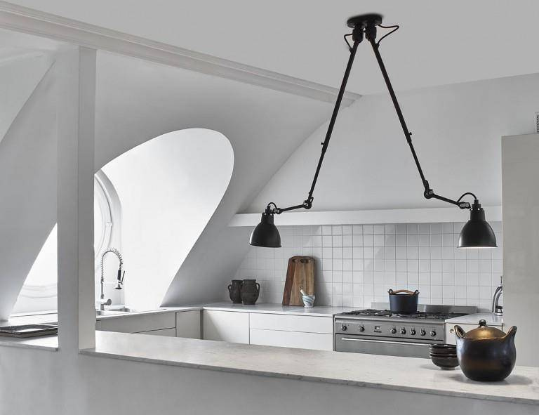 DCW:: Les doubles de Gras ceiling lamp No. 302 black, shade diameter 14 cm