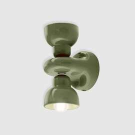 Ferroluce :: Berimbau wall lamp / sconce, height 25.5 cm, green