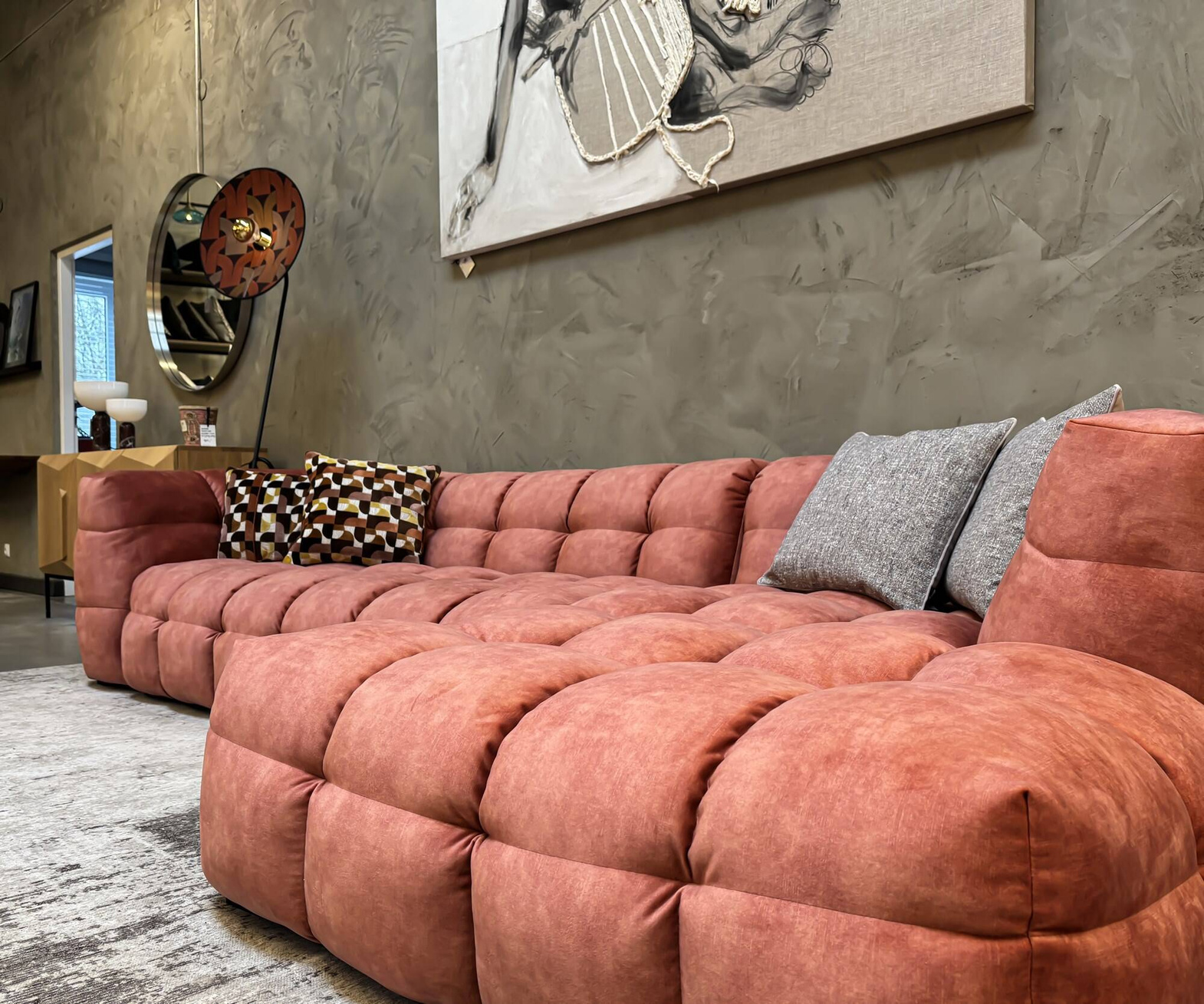 Nordic Line :: Ecksofa / Ecksofa rechts Michelle, Breite 319 cm, rosa