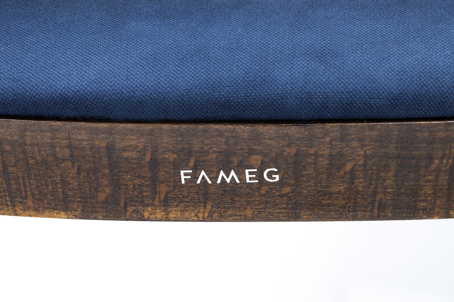 Fameg :: Stuhl gepolstert Cosy Nuss / Tokyo T115 Stoff blau