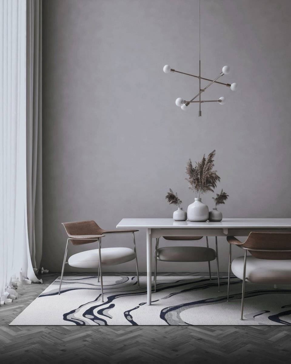 Carpet Decor :: Dywan Orion niebiesko-biały łatwe czyszczenie