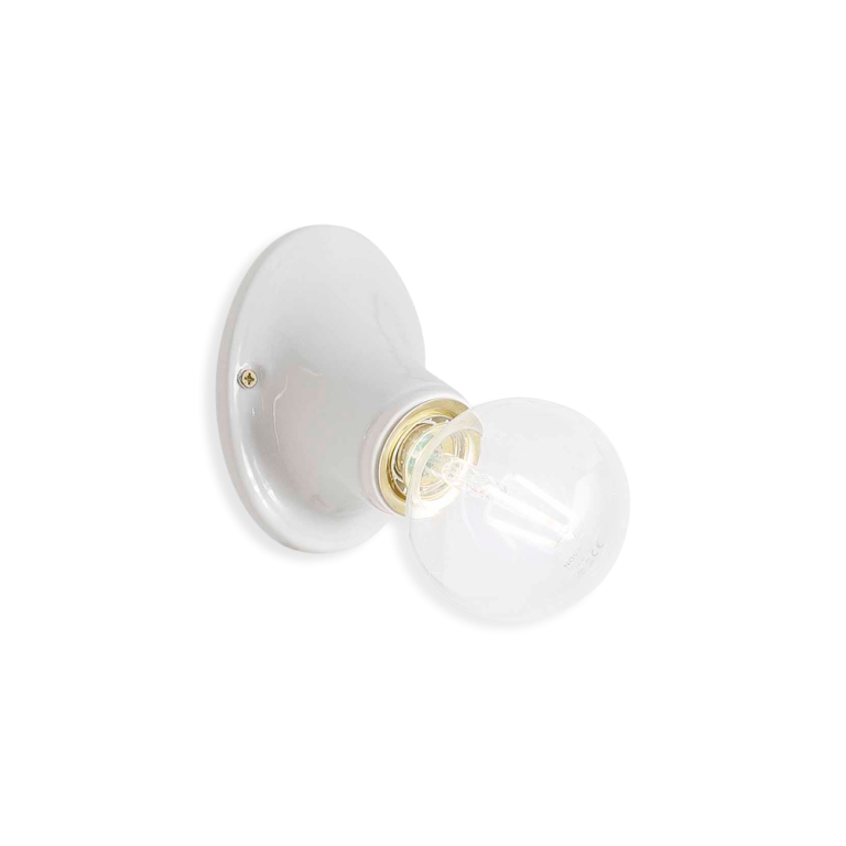 Ferroluce :: Trieste white wall lamp, diameter 9 cm