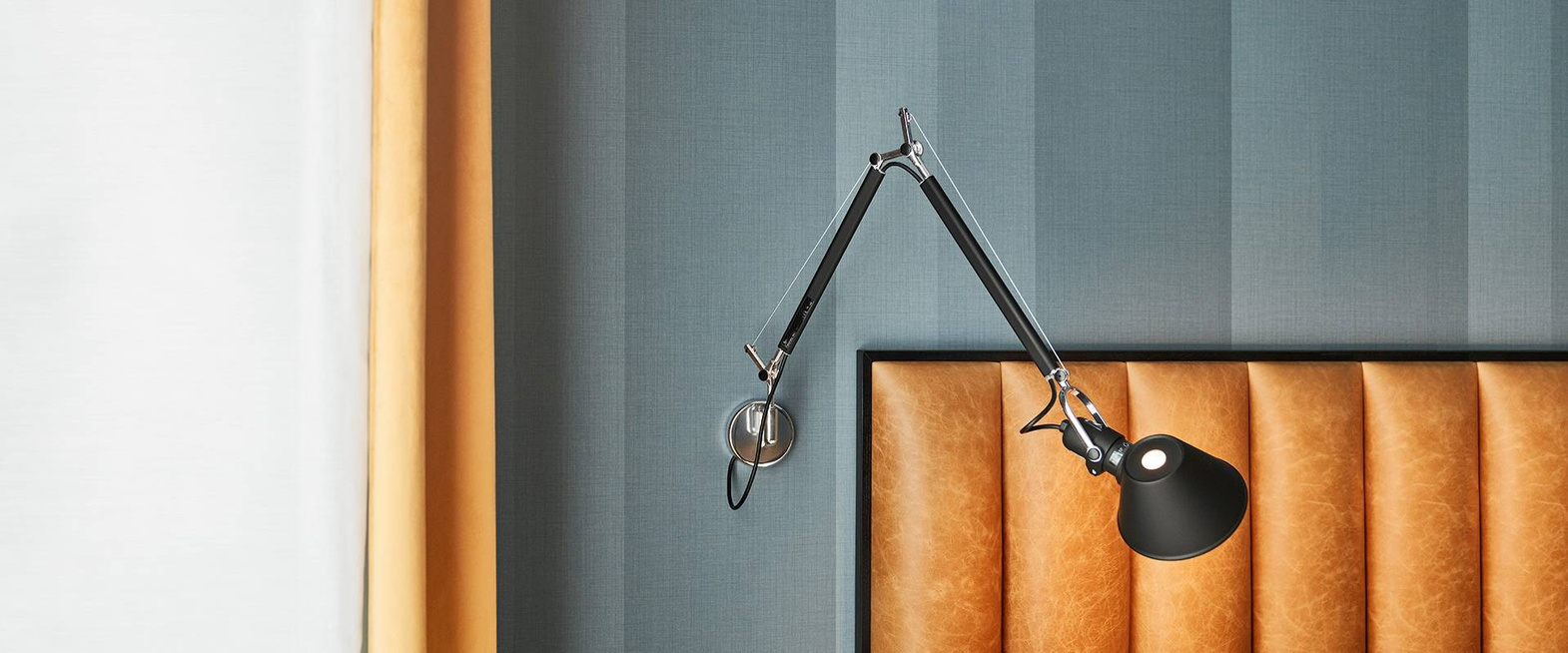 Artemide :: Lampa ścienna / kinkiet Tolomeo Micro czarny szer. 49 cm