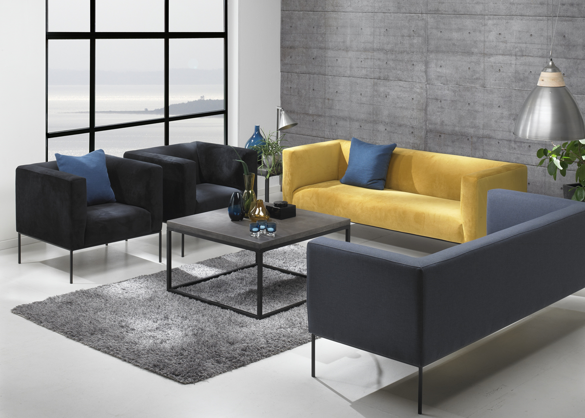 Nordic Line :: Sofa gepolstert Block 195x76x79cm grau
