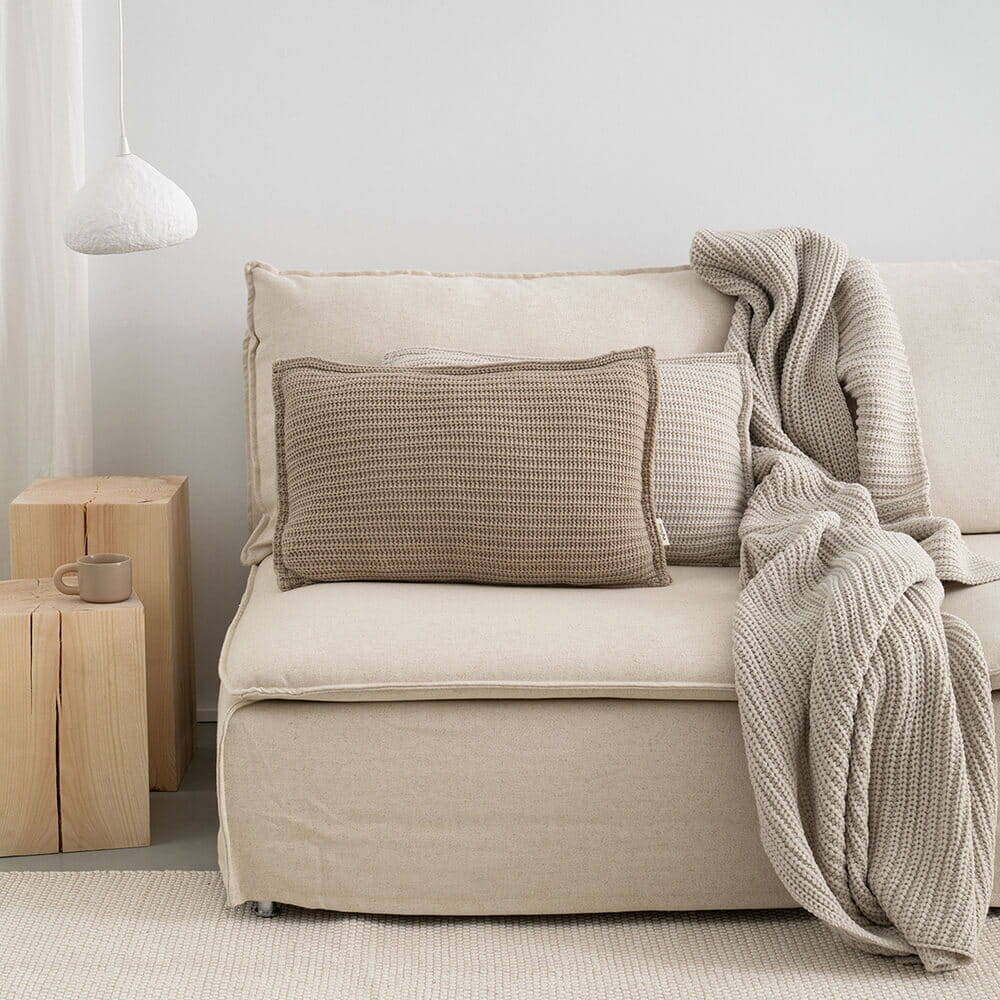 Moyha :: Cream blanket with wool weave 130 x 170 cm