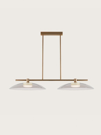 Aromas :: Betty 2 hanging lamp, width 80 cm, transparent glass / gold metal