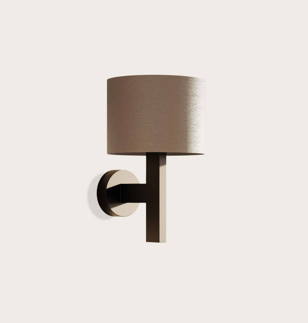 Aromas :: Rems wall lamp/sconce, diameter 20 cm, dark brown leather shade